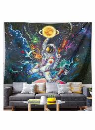 Trippy Astronaut Tapestry Galaxy Space