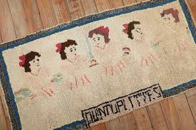 unusual pictorial american hooked rug