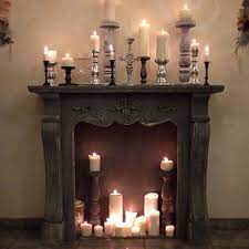 47 Adorable Fireplace Candle Displays