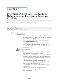 Prepu chapter 3 access prepu and complete an adaptive, formative assessment of the reading: C H A P T E R 7 Prioritizing Client Care Leadership Delegation And Emergency Response Planning F Emergency Response Plan Leadership Emergency Response