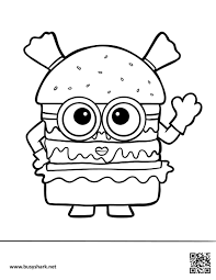 minion burger coloring page busy