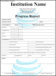 School Progress Report Format Sample Student Template Voipersracing Co