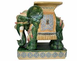 Green Glazed Ceramic Elephant Chinese