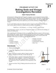baking soda and vinegar investigations