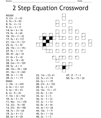 2 Step Equation Crossword Wordmint