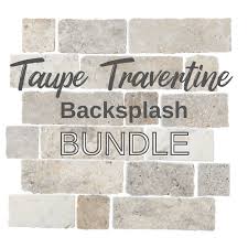 taupe travertine backsplash bundle