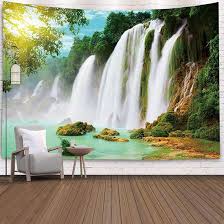Forest Waterfall Tapestry Wall