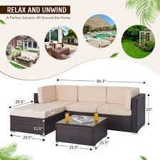 5pc Outdoor Furniture Set Sectional