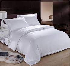 100 cotton plain white bedding sets