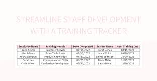 training tracker excel template