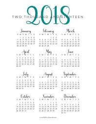 Free Printable 2018 Year At A Glance Calendar Oh Hey Hannah