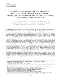 Pdf The Effect Of Excess Iodine Intake From Iodized Salt