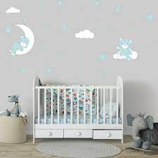 Baby Bear Moon Star Cloud Wall Sticker
