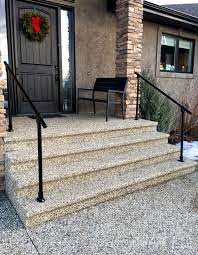 Vevor wrought iron handrail, fit 2 or 3 steps outdoor stair railing, adjustable front porch hand rail, black transitional hand railings for concrete steps or wooden stairs with installation kit. 20 Beautiful Railings Built With Pipe Simplified Building