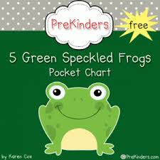 5 Green Speckled Frogs Pocket Chart Preschoolspot