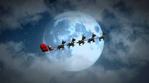 Vintage 1908 santa claus and reindeer sleigh flying, merry christmas postcard. Christmas Flying Santa Sleigh Reindeer S At Night Animated Motion Graphics Youtube