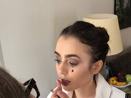 lily collins does gothic makeup