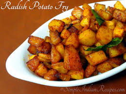 radish potato fry simple indian recipes