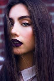 fashionable purple lipstick makeup