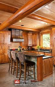 beautiful custom log home kitchen by