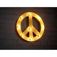 Peace Light Up Bulb Sign Decorative