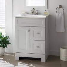 configurable bath vanity in dove gray
