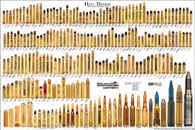 Big Bore Standard Obsolete Bullet Poster Cartridge Comparison Chart