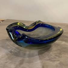 Green Sommerso Murano Glass Ashtray By