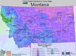 Map Of Usda Plant Growing Zones In Montana