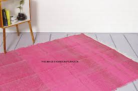 6 4 ft cotton rag chindi rug pink color
