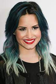 (we guess neon nails wouldn't have cut it). Demi Lovato S Dark Blue Teal And Mint Green Ombre Hair At Y100 S Jingle Ball At The Bb T Center In Sunrise Demi Lovato Hair 2015 Hair Color Trends Hair Styles