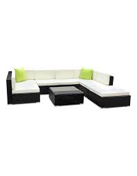 Oliver reclining leather 3 piece living room set breakwater bay. Gardeon 8 Piece Outdoor Furniture Set Wicker Sofa Lounge Myer