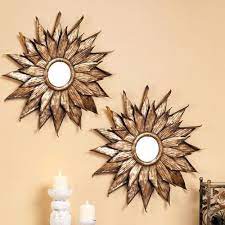 Wooden Round Decorative Wall Mirror Sets