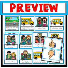 School Bus Safety Rules Pocket Chart Sort Beginning Of The Year Activity