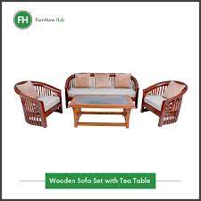 wooden sectional sofa set with tea
