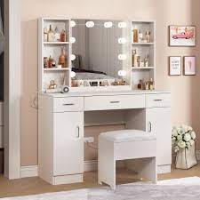 veanerwood large makeup vanity set with