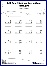 2 digit numbers without regrouping