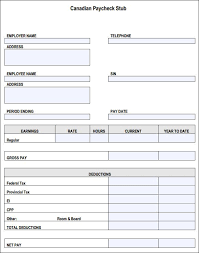 Free Canadian Pay Stub Template Payroll Template