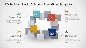 Animated 3d Square Connected Block Powerpoint Templates