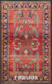 antique persian kerman fl red field