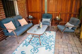 patio makeover with fabric spray paint