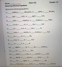Chem 101 Balancing Chemical Chegg