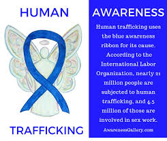 human trafficking awareness ribbon and