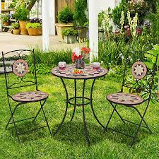 3 Pcs Outdoor Bistro Table And Chairs W