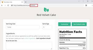 display nutrition facts labels in wordpress