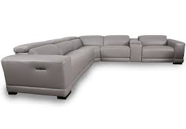 power reclining leather match sectional