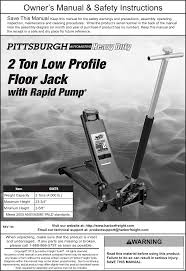 floor jack with rapid pump manual