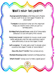 Birthday Party Social Skills Activities