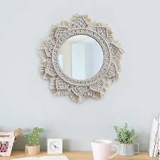 Ctmw Hanging Wall Mirror With Macrame