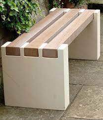 natural stone garden bench in modern